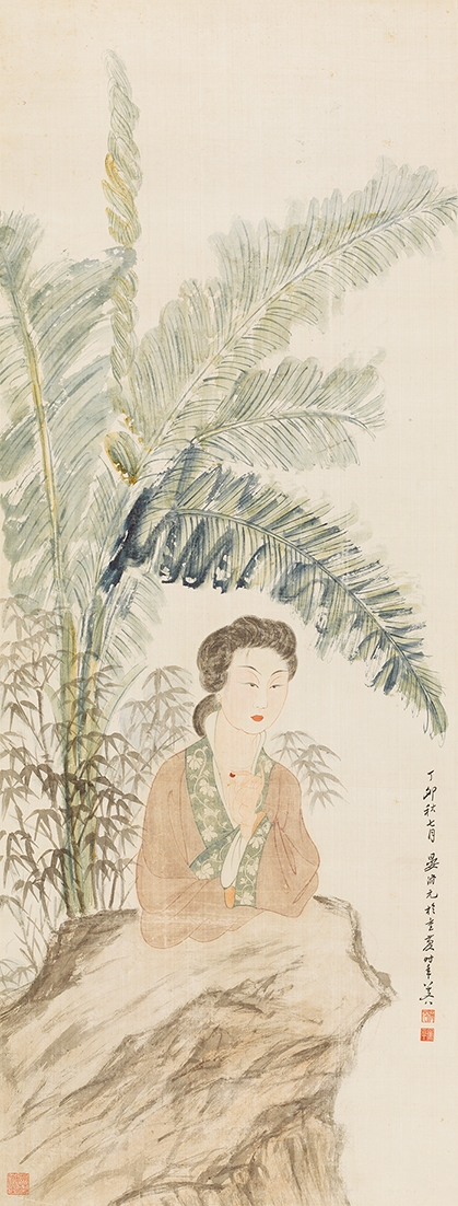蕉荫仕女