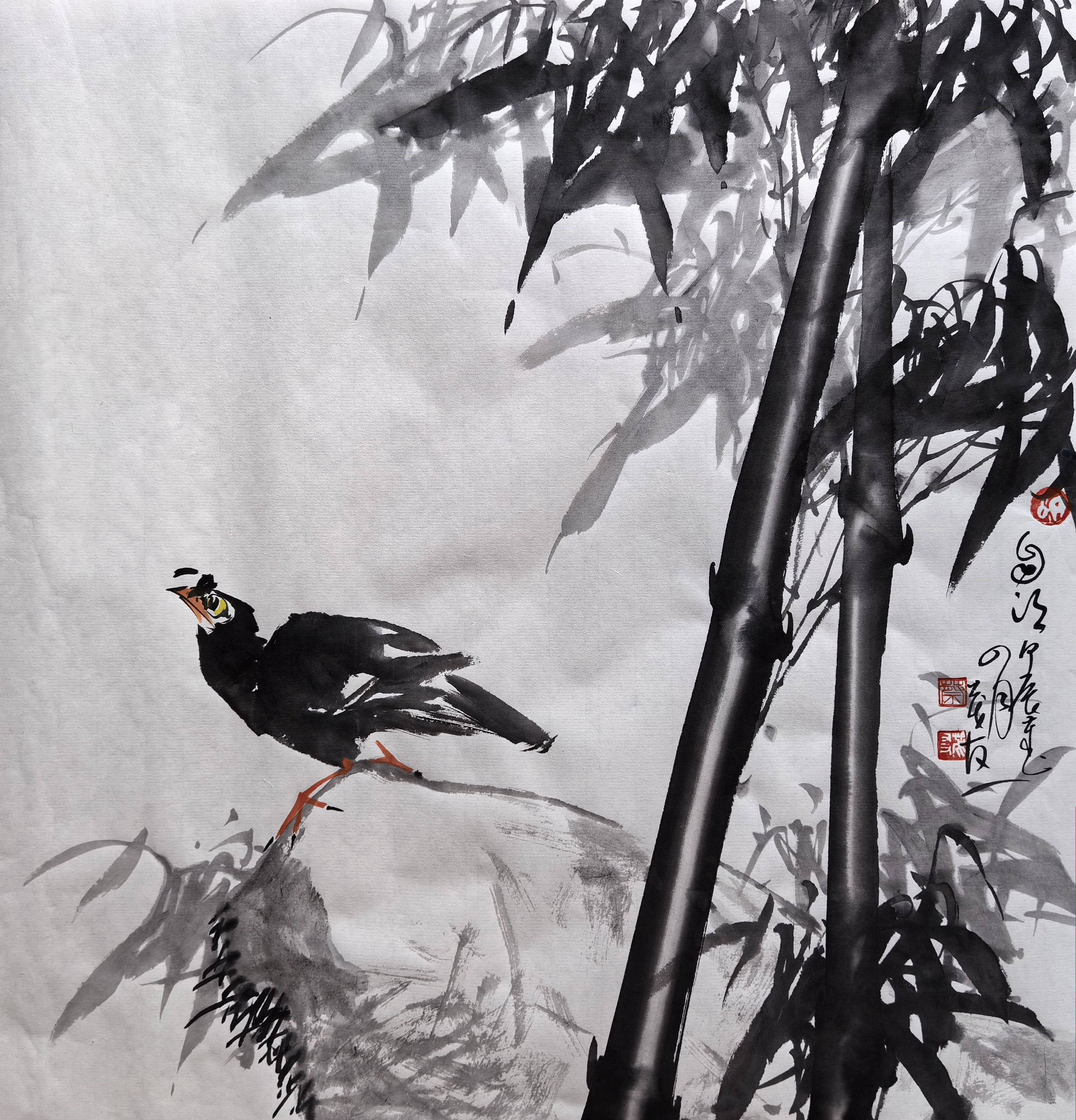 无尘蔡茂友甲辰年水墨花鸟作品欣赏