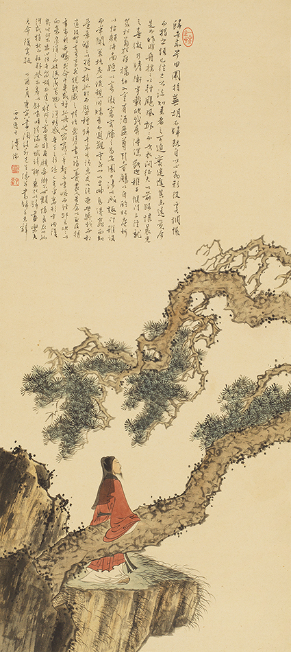 溥儒 松下高士图