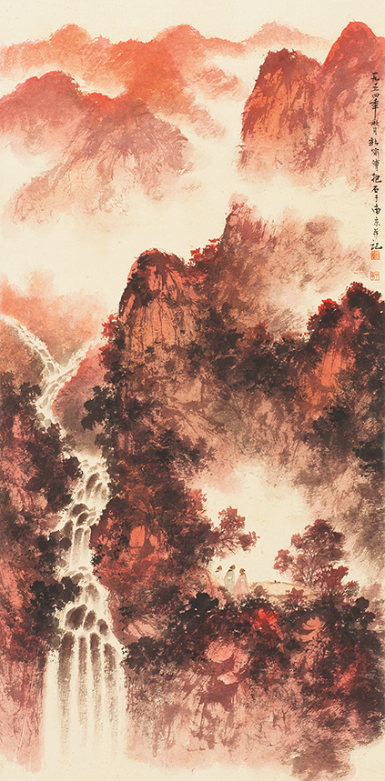 朱砂山水图
