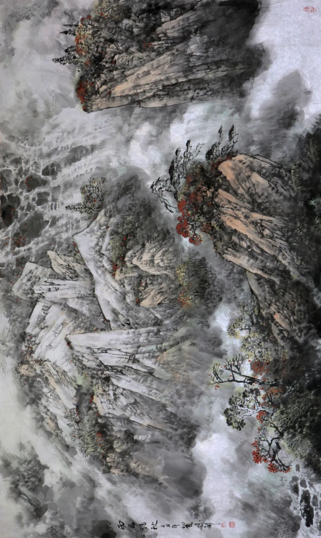 师恩钊作品赏析:北派丹青气势雄,山川峻峭傲苍穹