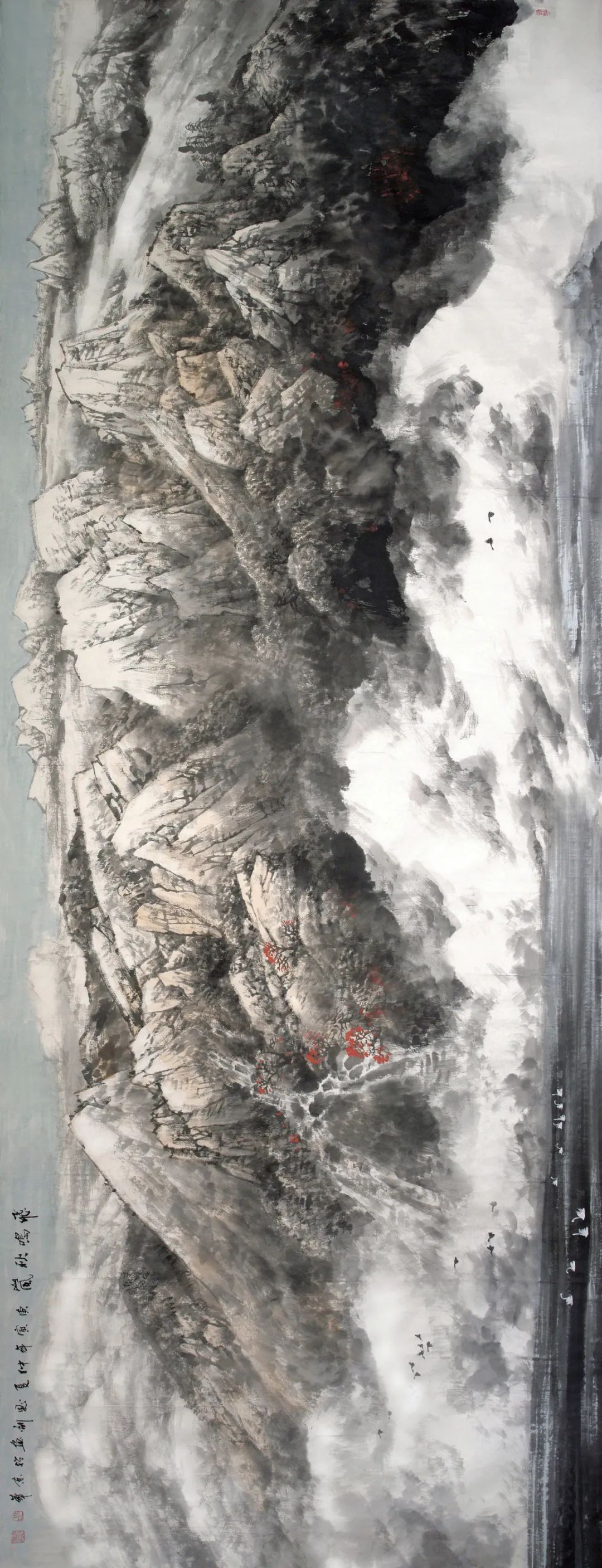 师恩钊作品赏析:北派丹青气势雄,山川峻峭傲苍穹