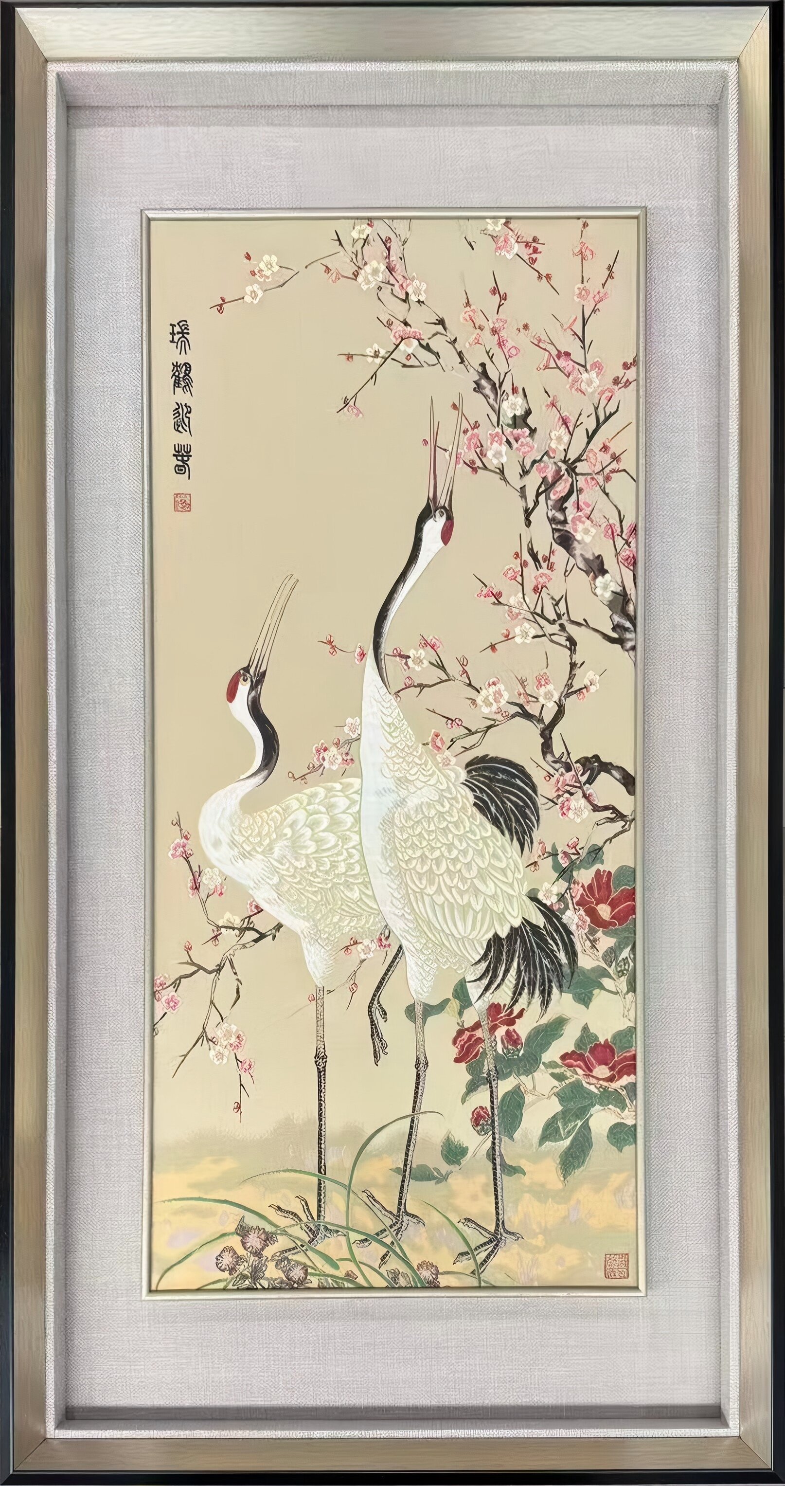 云锦《瑞鹤迎春》