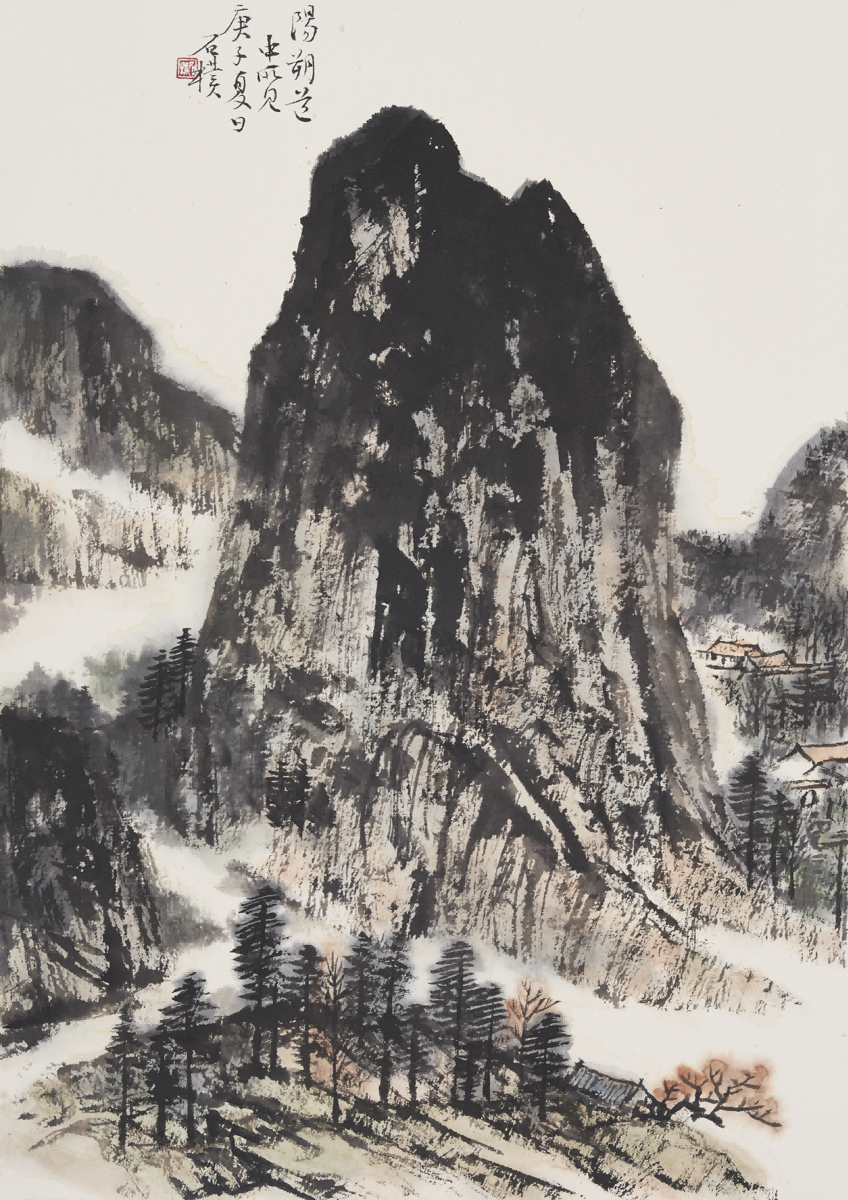 读画石朴山水画