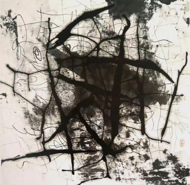 杭法基最初是以油画和水墨创作,直到1976年,他的作品中开始出现抽象