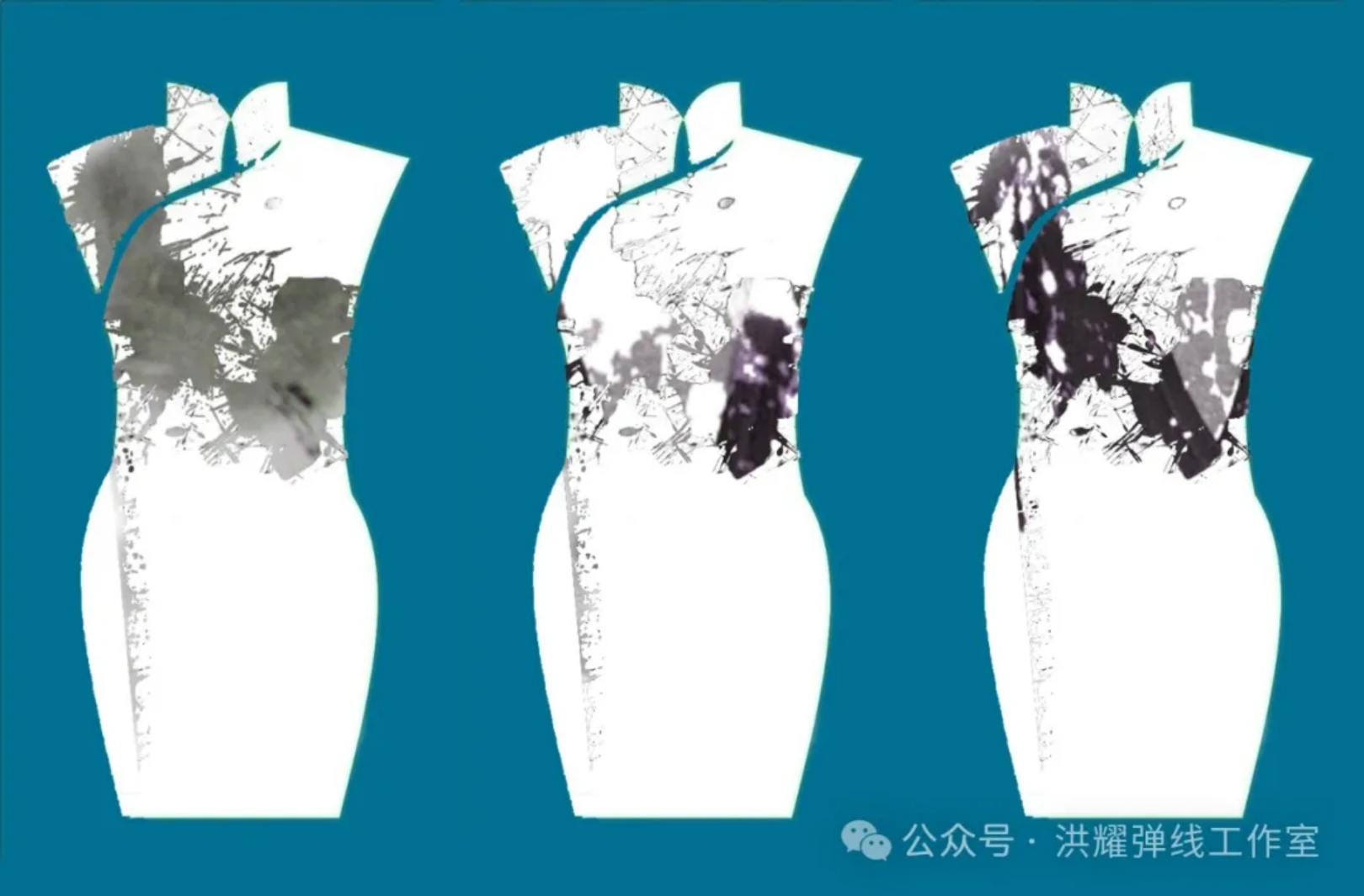 《弹旗袍》100cm×37cm2014《弹线折纸》200cm×200cm2006《井下弹线