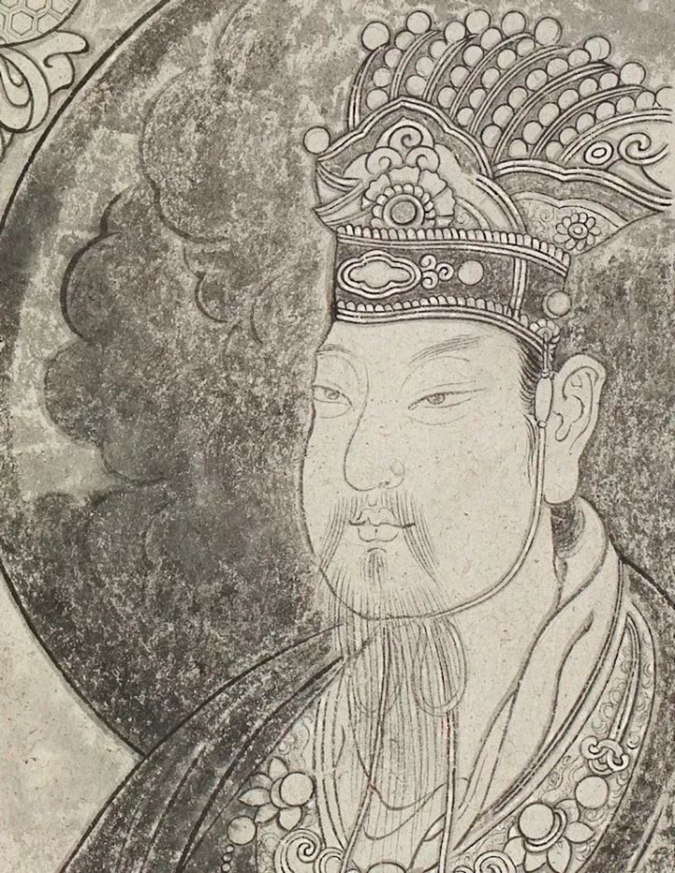 经典对画苏柏斗法海寺壁画白描作品