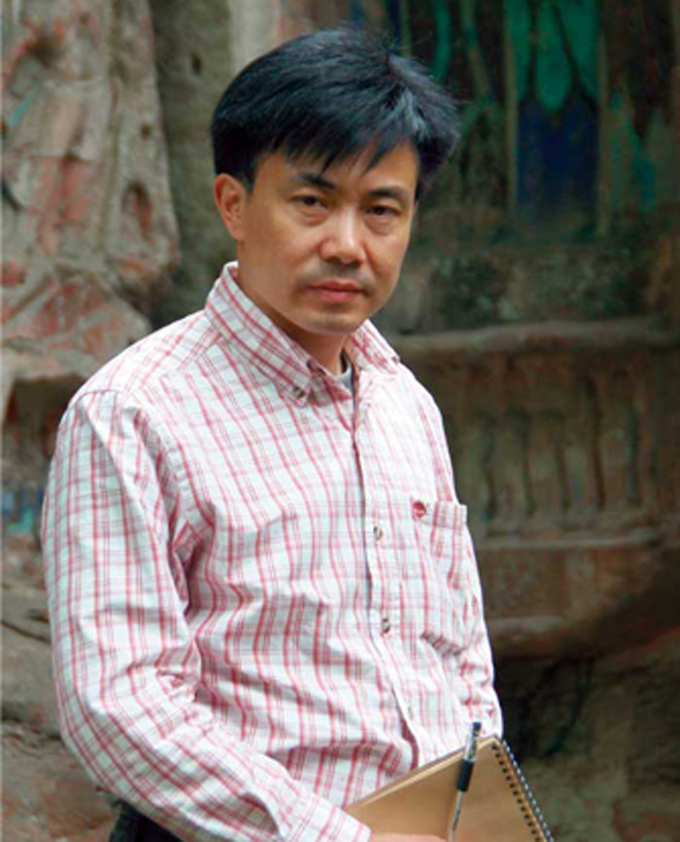 莫兰迪色飞天作品欣赏一当代全能型画家邓敬民绘现代敦煌艺术