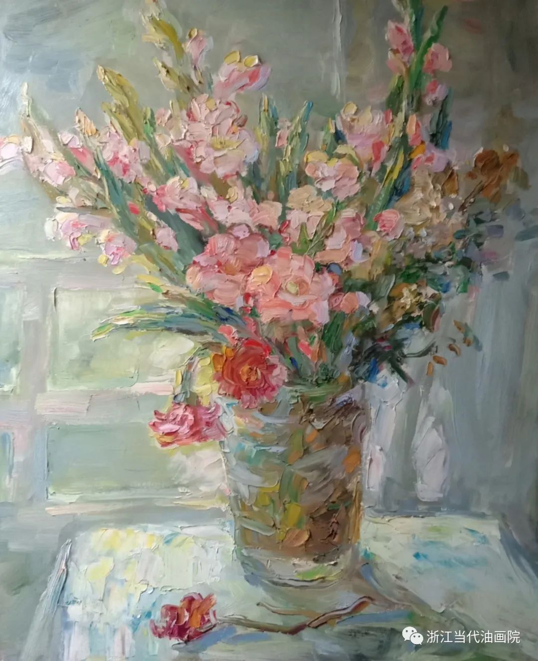 《金银花》油画周瑞文《重逢》油画李忠良《通往江边的路》油画何清源