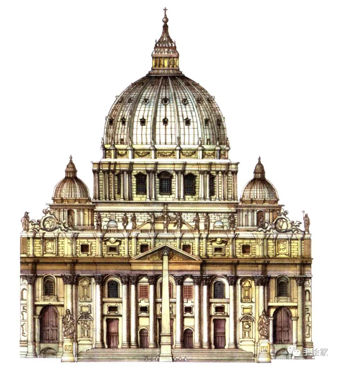 罗马耶稣教堂立面图图片