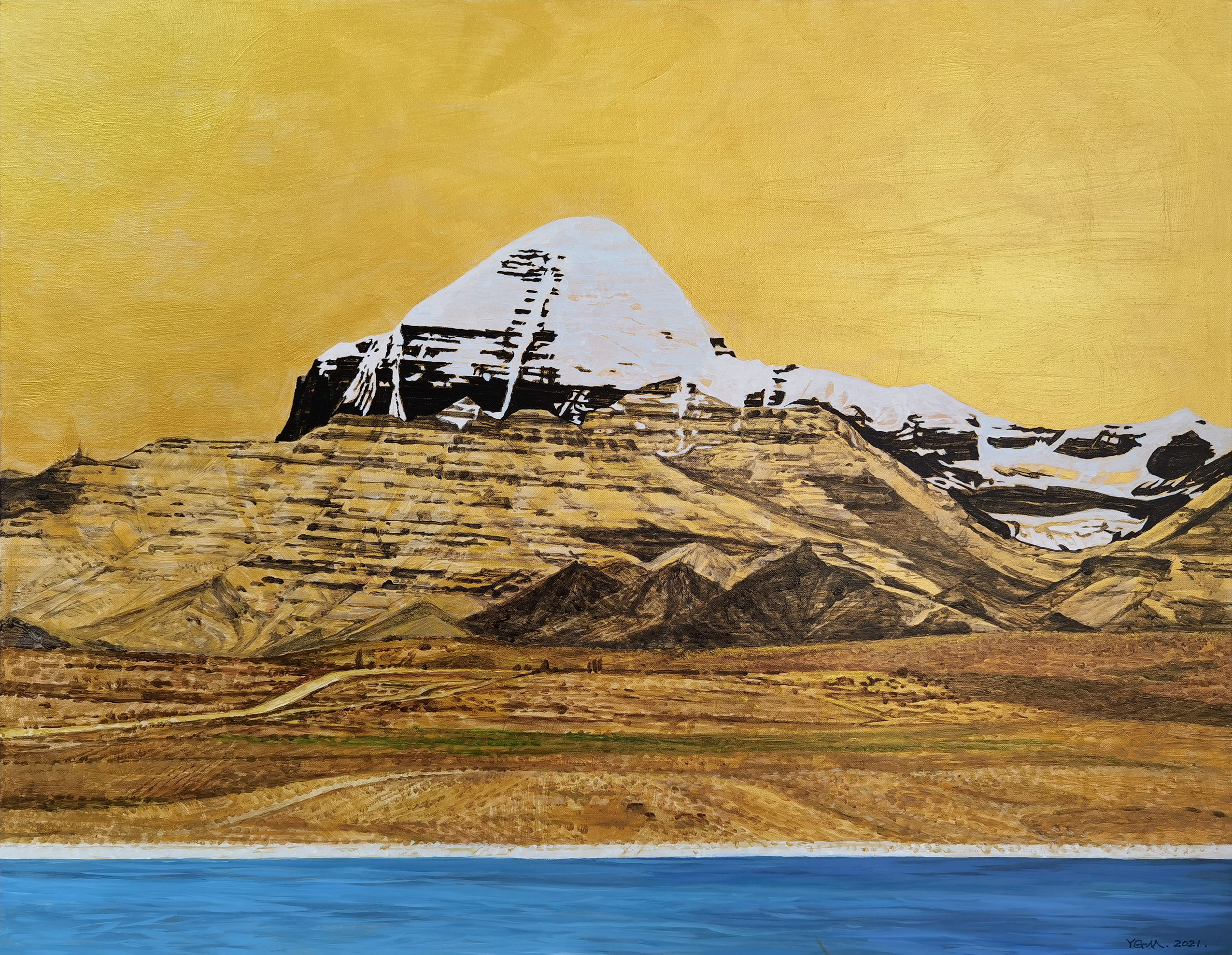 53--冈仁波齐》-杨光迈风景油画-布面(2021年作)】杨光迈雪山系列作品