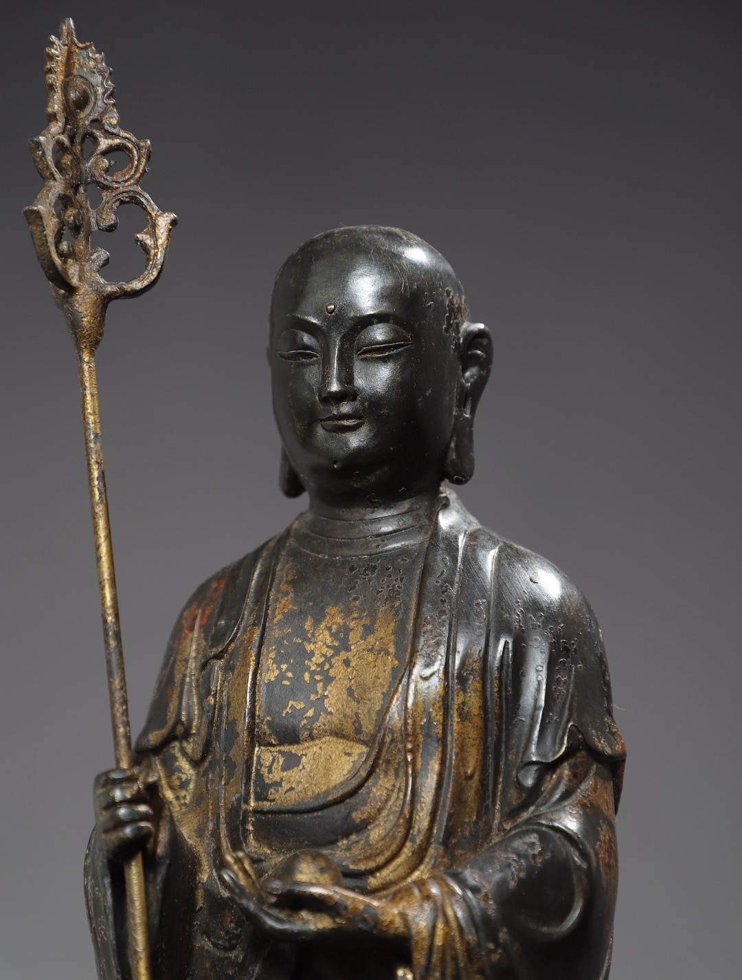 铜 拓金【地藏王菩萨】佛像造像在线拍卖,铜 拓金【地藏王菩萨】佛像