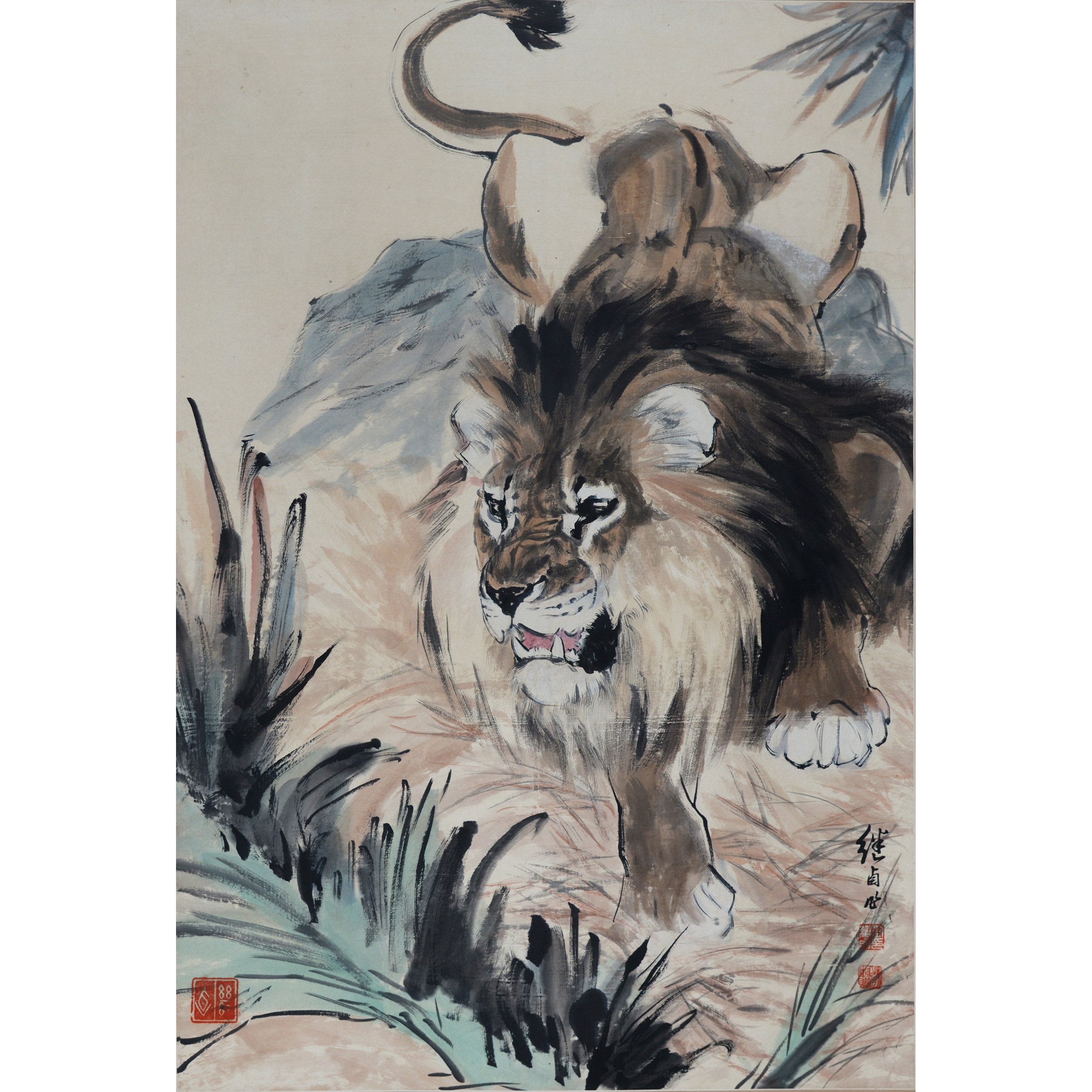 中国雄狮的画作图片